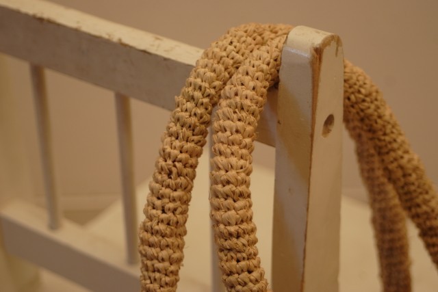 ラフィアかごバッグ