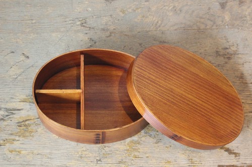 ヒノキの曲げわっぱ弁当箱総スリ