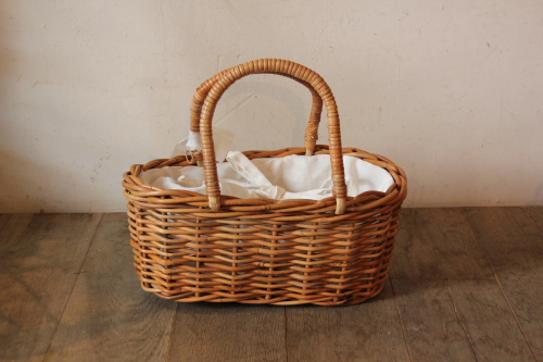 Lacak　紅籐内布付きカゴバッグ