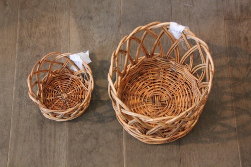 皮付き籐の透かし編みポットカバー