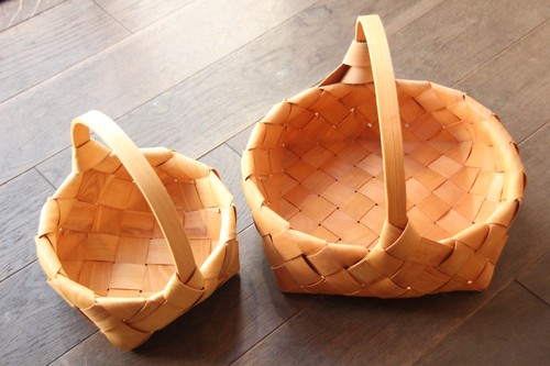 スライスウッド水杉ワンハンドルバスケット