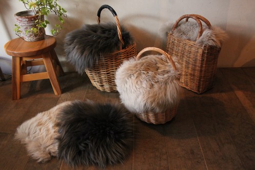 ムートンファーかごバッグカバー