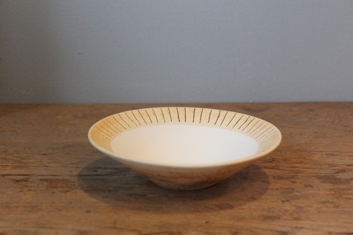 日本製萬古焼陶器のさびライン入り浅鉢深鉢