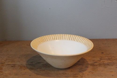 日本製萬古焼陶器のさびライン入り浅鉢深鉢