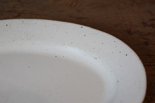 日本製たたら作り陶器の楕円皿