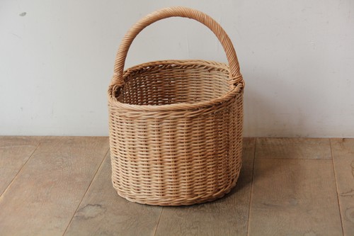 籐の手付きかごラタンワンハンドルバスケット