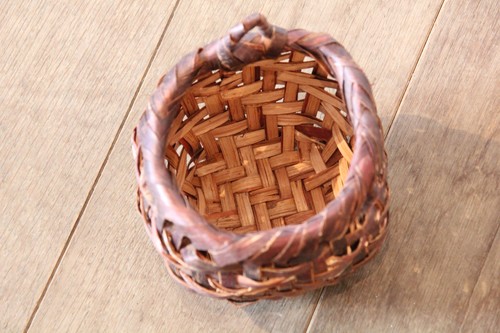 サクラあじろ編み花かご