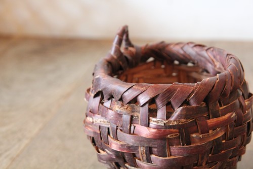 サクラあじろ編み花かご