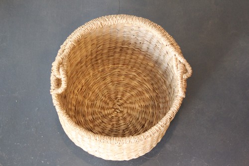 シーグラスのラウンド型ワンハンドルバスケット