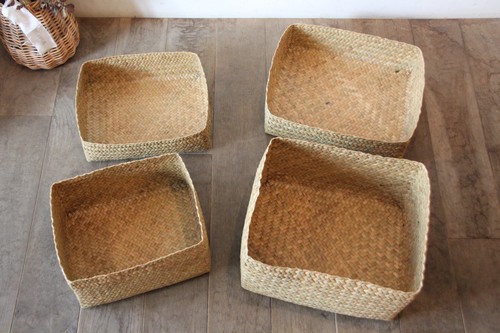 水草のボックス型フタ付きかご