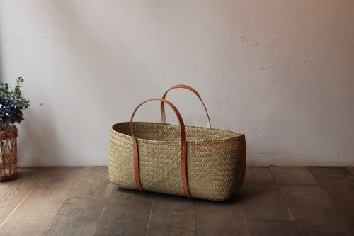 menuiオリジナルシーグラスレザーハンドルかごバッグ