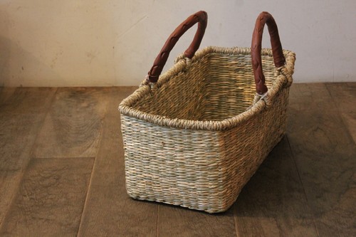 シーグラス横長かごバッグ