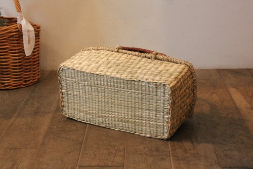 シーグラス横長かごバッグ