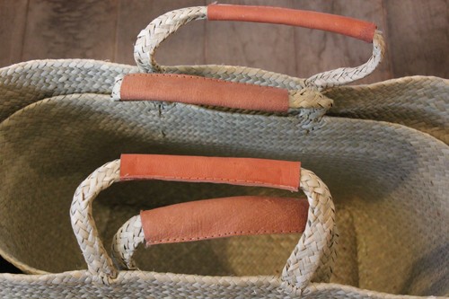 フルナレザーハンドルかごバッグ