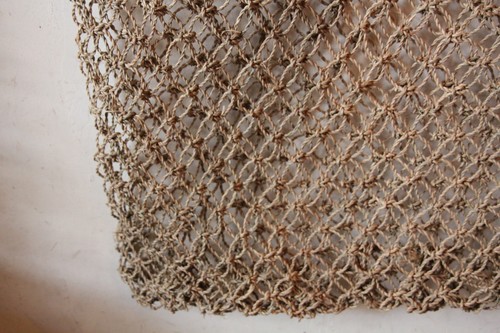 シーグラスのマクラメショルダートートかごバッグ