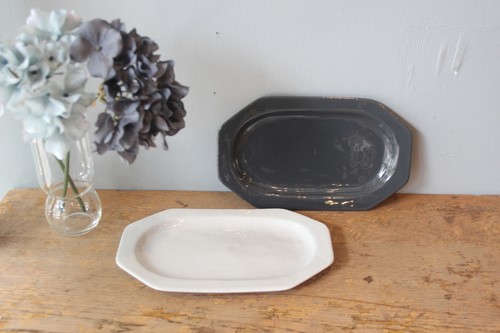 国産瀬戸焼のオクタングルグレープレート