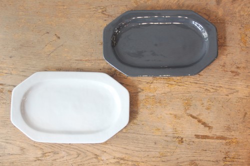 国産瀬戸焼のオクタングルグレープレート