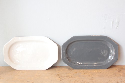 国産瀬戸焼のオクタングルグレープレート