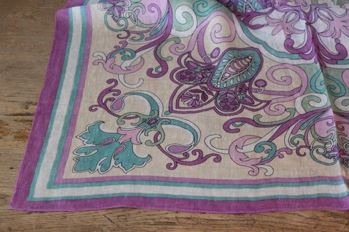 シルク混パネルスカーフ