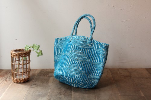 アクリル編みサイザルかごバッグ