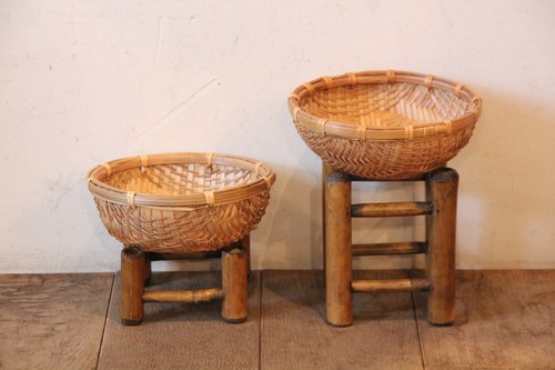 高台付き竹丸ざる