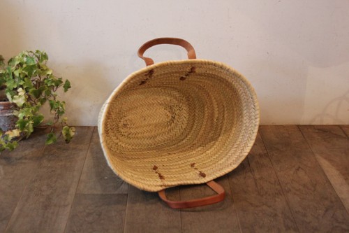 モロッコのレザーハンドルマルシェバスケット