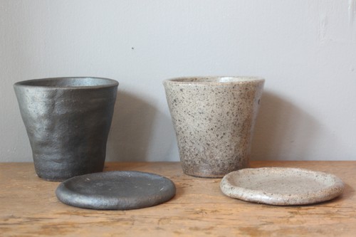 日本製常滑焼皿付きプランター