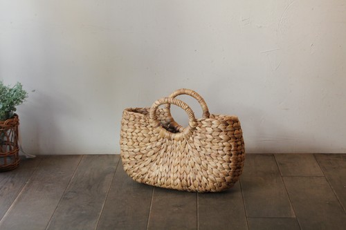 ウォーターヒヤシンスのリングハンドルかごバッグ