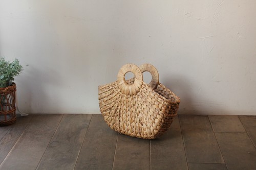 ウォーターヒヤシンスのサークルハンドルかごバッグ