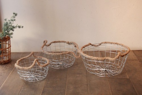 ロープハンドルワイヤーバスケット