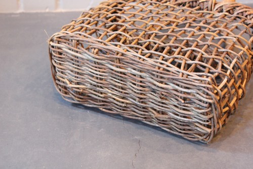 山籐のスクエア透かしかごバッグ