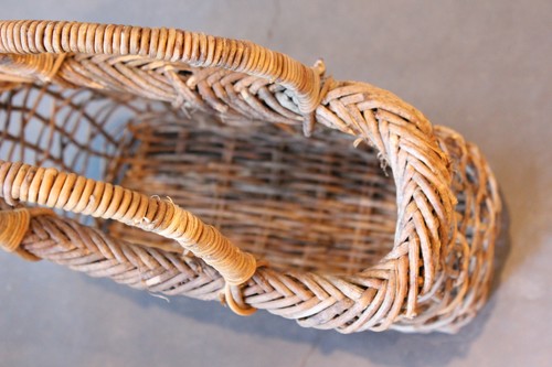 山籐のスクエア透かしかごバッグ