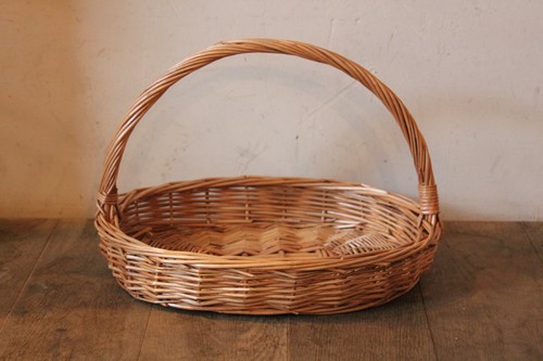 柳ワンハンドルトレーバスケット