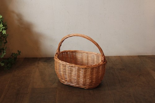柳のサイドワンハンドルバスケット