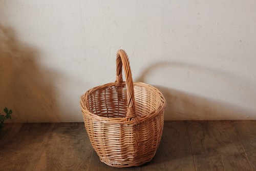 柳のサイドワンハンドルバスケット