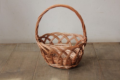 ポーランド製柳ワンハンドルフラワーラインバスケット