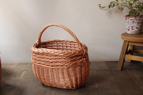 ポーランド製柳ワンハンドルbigバスケット