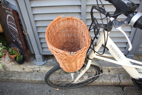 ポーランド製柳バイシクルバスケット自転車かご