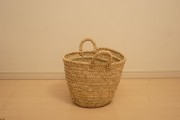 モロッコ製のかごバッグ【ドーム取手 マルシェバスケット S】《0890》