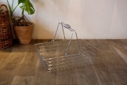 お買い物かごタイプ【スチールワイヤーバスケット レジかご型】《2837》