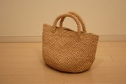 ラフィアかごバッグ