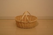 柳　手付き楕円バスケット