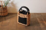 アラログレザーポケットトートかごバッグ