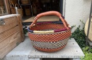 アタ製品カゴ2点ブルキナカゴ1点 アタ製品カゴ2点ブルキナカゴ1点 アタ製品ふたつきバスケットA