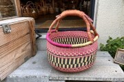 アフリカのかご【ブルキナバスケットLサイズ 1本手】《E》