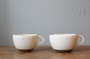 【国産陶器のマグカップ たたら作り】《3973》