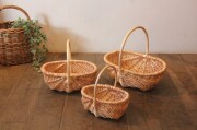 柳の手付きかごワンハンドルバスケット