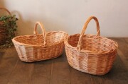 柳の手付きかごワンハンドルバスケット
