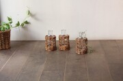 柳のかご編みガラスフラワーベースミニボトル