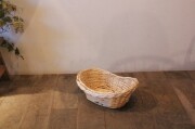 柳の三つ編みラインオーバルかご